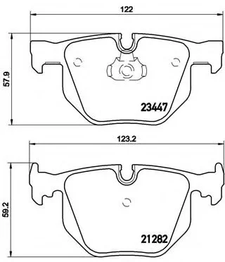 Колодки тормозные задние BREMBO P06029 (фото 1)