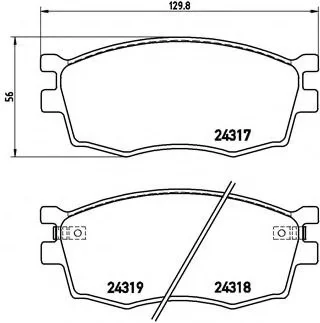 Колодка гальм. диск. HYUNDAI ACCENT, KIA RIO II передн. (виробництво) BREMBO P30026 (фото 1)