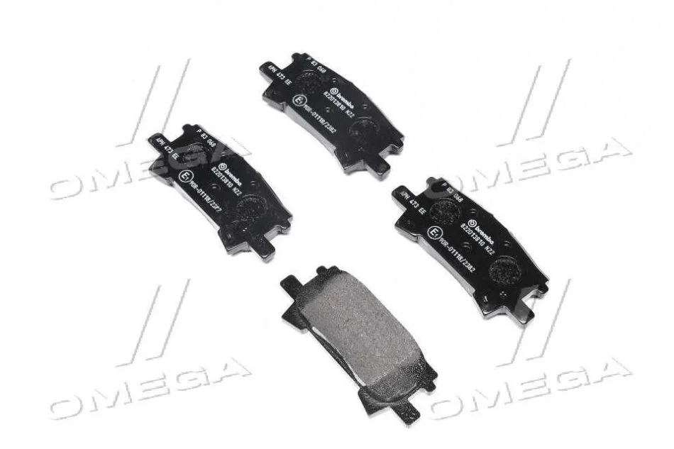 Комплект гальмівних накладок, дискове гальмо BREMBO P83068 (фото 1)