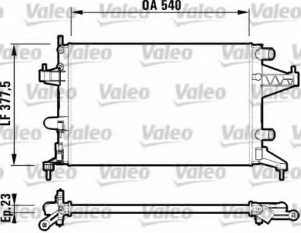 Радиатор двигателя OPEL COMBO, COMBO TOUR, CORSA C, TIGRA 1.0-1.8 09.00- Valeo 732825