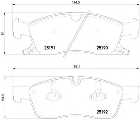 Тормозные колодки передние BREMBO P37017 (фото 1)