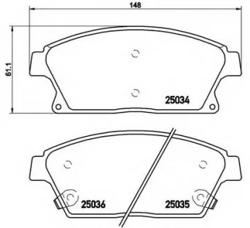 Тормозные колодки передние BREMBO P59077