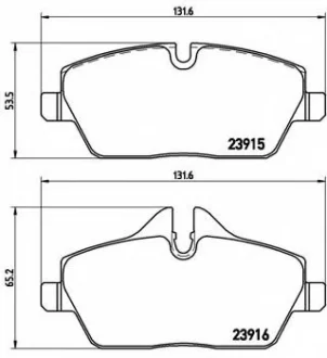 Комплект тормозных колодок, дисковый тормоз BREMBO P06034