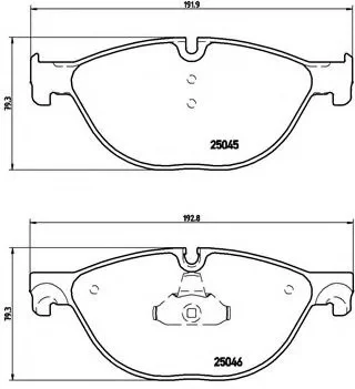 Колодки тормозные, передние, BMW 5 (F10, F07), 6 (F06, F13), 7 (F01-F04) 08- BREMBO P06076 (фото 1)