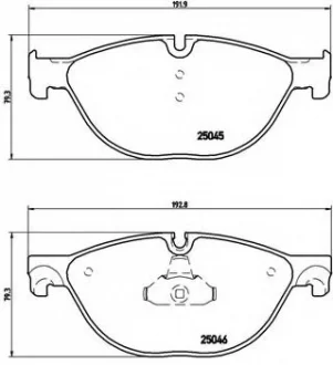 Колодки тормозные, передние, BMW 5 (F10, F07), 6 (F06, F13), 7 (F01-F04) 08- BREMBO P06076