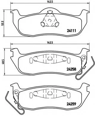 Колодки гальмівні дискові задні BREMBO P37011 (фото 1)