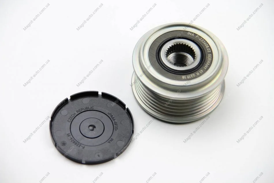 Шків генератора FORD C-MAX, FOCUS C-MAX, FOCUS I, FOCUS II, GALAXY II, MONDEO IV, S-MAX, TOURNEO CONNECT, TRANSIT CONNECT 1.8D 03.01-06.15 INA 535009810 (фото 1)