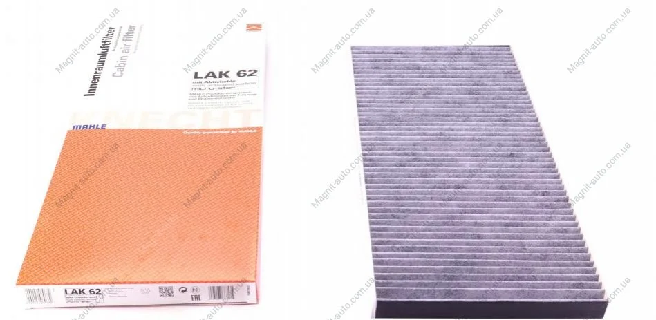 Фильтр салона, угольный, Range Rover 05-12, X5 00-06 MAHLE / KNECHT LAK 62 (фото 1)