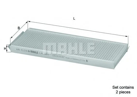 Фільтр салону Mahle Ssangyong MAHLE / KNECHT LA 391/S (фото 1)
