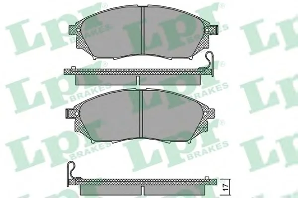Колодки тормозные, передние, Nissan Qashqai, X-Trail 06-13 LPR 05P1406 (фото 1)