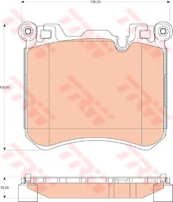 Тормозные колодки, BMW X5 (E70/F15,F85), X6 (E71,E72/F16,F86), 08- TRW GDB1826 (фото 1)