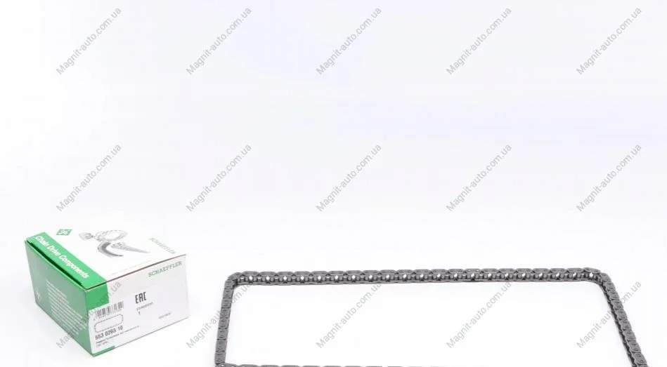 Ланцюг ГРМ (кількість ланок: 120) ALFA ROMEO MITO CHEVROLET AVEO CITROEN NEMO FIAT 500, 500 C, 500L, 500X, DOBLO, DOBLO CARGO, FIORINO, GRANDE PUNTO, IDEA, LINEA, PALIO, PANDA 1.3D 06.03- INA 553026510 (фото 1)