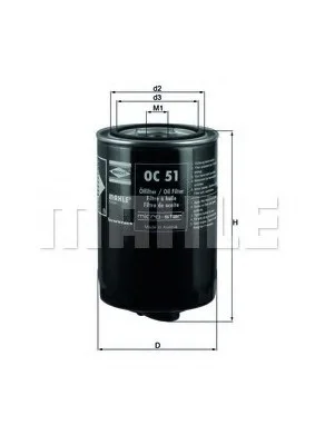 Фильтр масляный MAHLE / KNECHT OC 51 (фото 1)