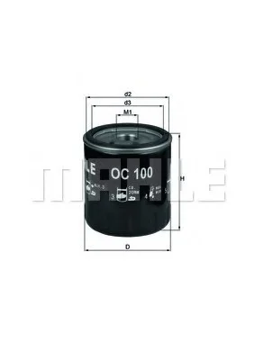 Фильтр масляный Peugeot MAHLE MAHLE / KNECHT OC 100 (фото 1)