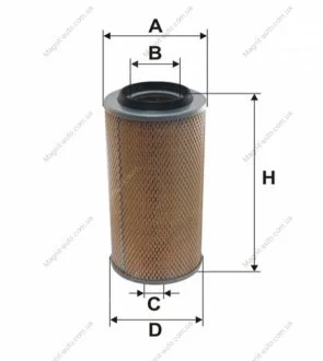 Фільтр повітряний, DB207-410 (без корпусу) WIX FILTERS 42169E