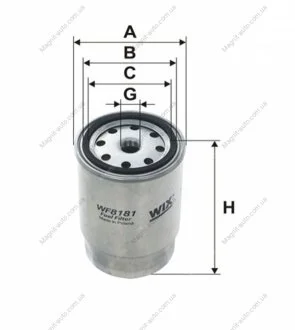 Фільтр паливний, 1.9/2.0/2.2/2.5/2.8D/TDI/HDi WIX FILTERS WF8181