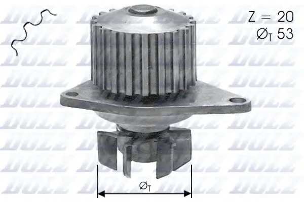 Водяний насос Berlingo/Partner 1.1/1.4i 96- (20z) DOLZ C110 (фото 1)