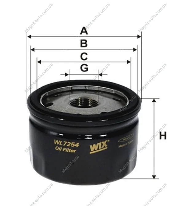 Фильтр масляный, 1.9D-1.5dCi/1.4i/1.6i Trafic/Vivaro WIX FILTERS WL7254 (фото 1)