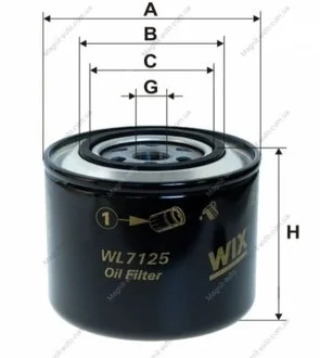 Фільтр оливний, 1.9D/TD 90-96 WIX FILTERS WL7125