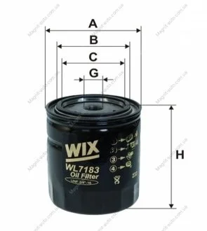 Фільтр оливний, Opel Frontera A, Omega A; Vauxhall Frontera A WIX FILTERS WL7183