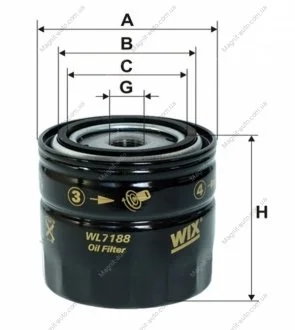 Фільтр масляний двигуна FORD MONDEO /OP628 (вироб-во WIX-FILTERS UA) WIX FILTERS WL7188