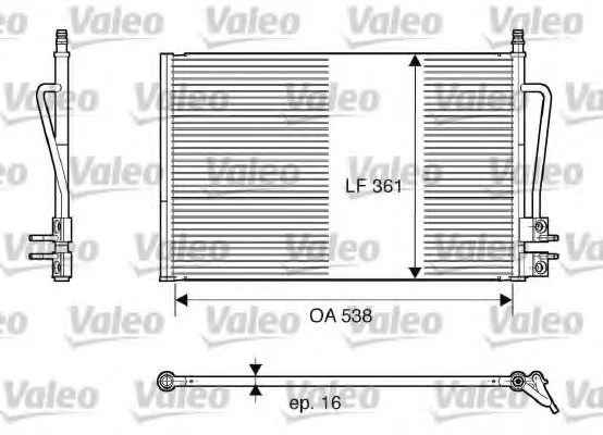 Радиатор кондиционера FORD FIESTA V, FUSION 1.25-2.0 11.01-12.12 Valeo 817664 (фото 1)