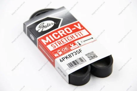 Ремінь генератора 6PK875 Jumper/Boxer 2.0/2.2HDi 06.04- (-AC)/Movano 2.5D Gates 6PK873SF