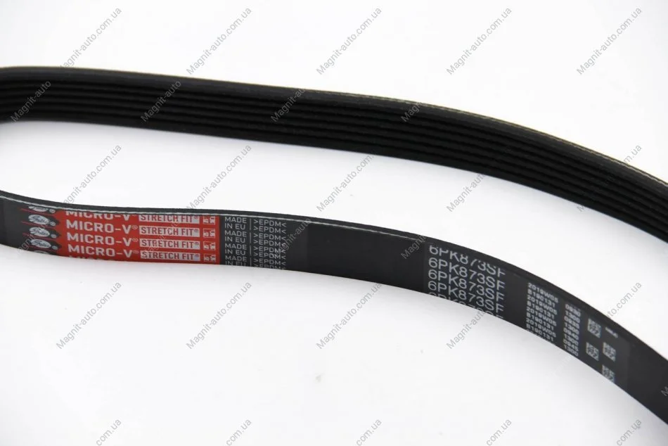 Ремень генератора 6PK875 Jumper/Boxer 2.0/2.2HDi 06.04- (-AC)/Movano 2.5D Gates 6PK873SF (фото 1)