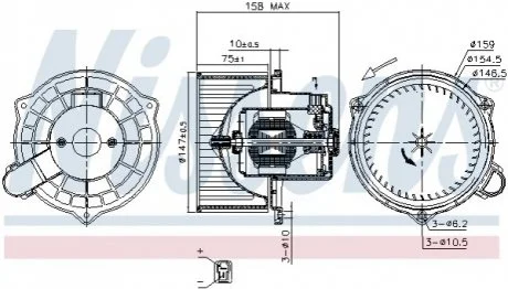 Моторчик печки ACCENT II (LC)/GETZ (TB) 1.1-1.6 00-09 NISSENS 87234