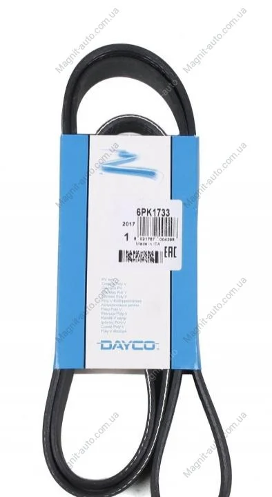 Ремень поликлиновый, MAZDA 121, TOYOTA Avensis, FORD Fiesta 1.3-1.8 96-08 DAYCO 6PK1733 (фото 1)