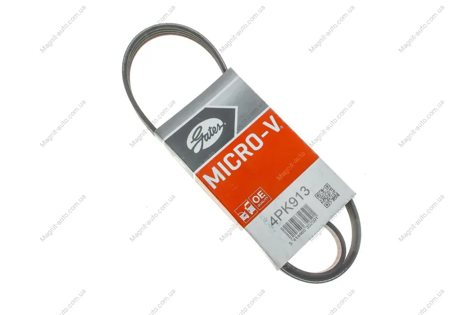 Ремень поликлиновый, DAEWOO Matiz, HONDA Accord, NISSAN Sunny 0.8-2.0 90-01 Gates 4PK913 (фото 1)