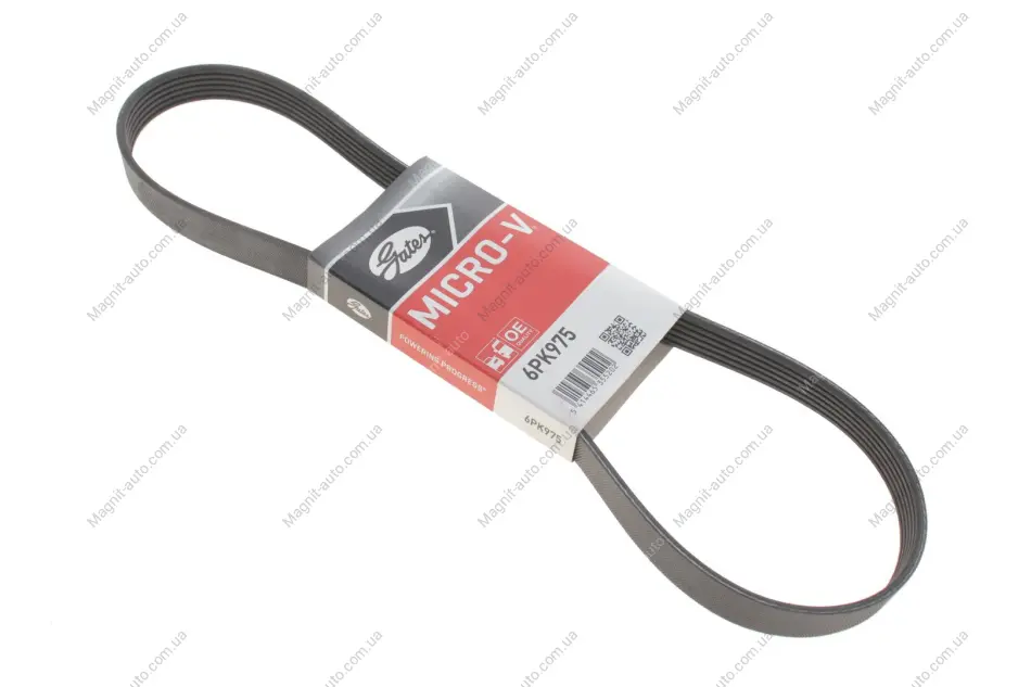 Ремінь генератора Berlingo/Partner 1.6 HDi 05-/Ford Connect/Courier 1.5/1.6 TDCi 13- Gates 6PK975 (фото 1)