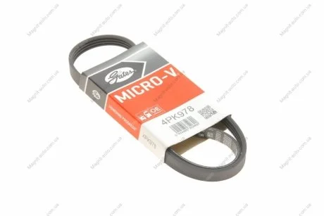 Ремінь поліклиновий, Chrysler / Fiat / Ford / Honda / Hyundai / Mazda / Mitsubishi Gates 4PK978