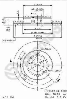 Тормозной диск BREMBO 09.5449.14