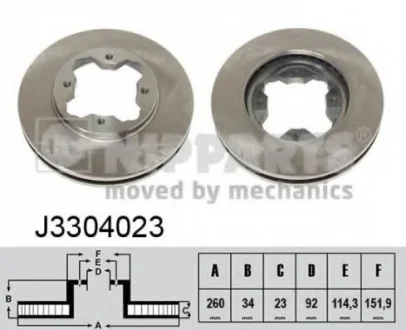 Диск гальмівний NIPPARTS J3304023
