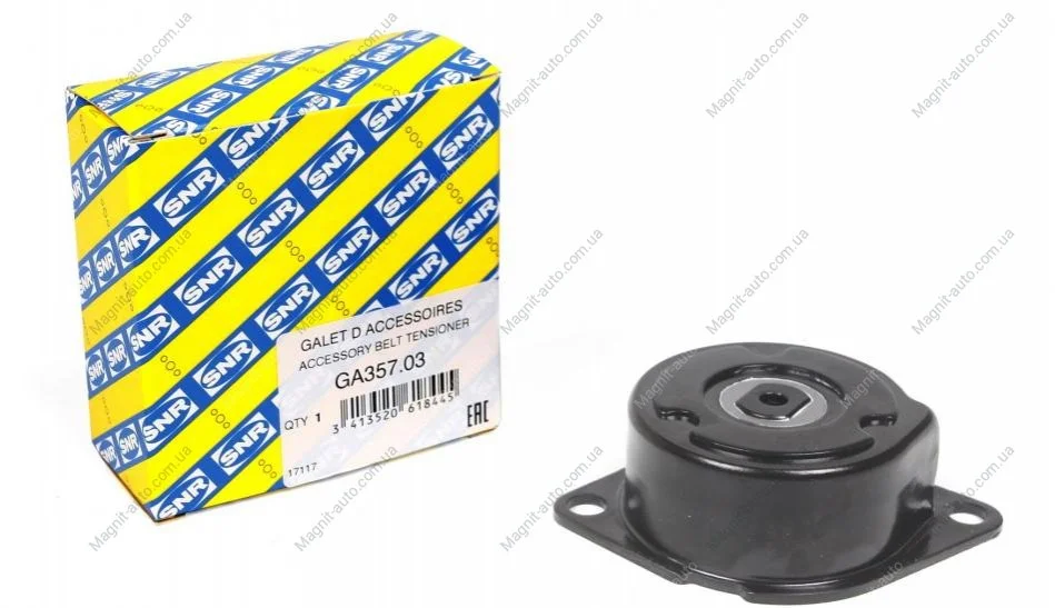 Натяжной ролик, поликлиновый ремень VW Caddy, Golf III/IV, Passat B3/B4/B5, Transporter T4, 95-04 SNR NTN GA357.03 (фото 1)