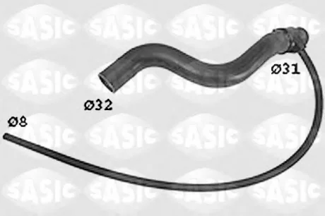 Патрубок радіатора верхний VOLKSWAGEN Passat III, IV Sasic SASIC SWH6819