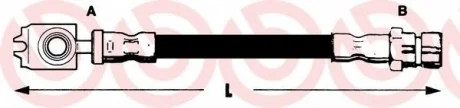 Тормозной шланг пер. Fabia 00-/Polo IV 01- (M10x1, L=540mm) BREMBO T85046