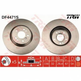 Тормозной диск TRW DF4471S