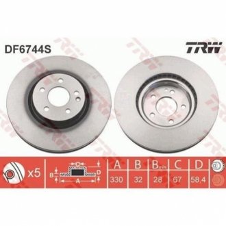 Тормозной диск TRW DF6744S