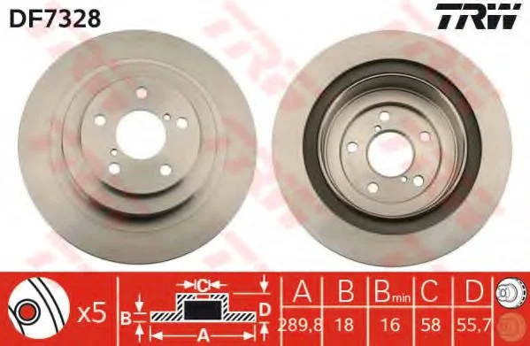 Диск тормозной TRW DF7328 (фото 1)