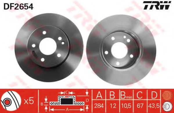 Диск гальмівний TRW DF2654 (фото 1)