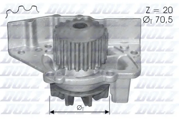 Помпа Dolz CITROEN/FIAT/LADA/PEUGEOT/SUZUKI ZX/Scudo/Niva/306/Baleno "1,8-2,0 "87-06 DOLZ C119 (фото 1)