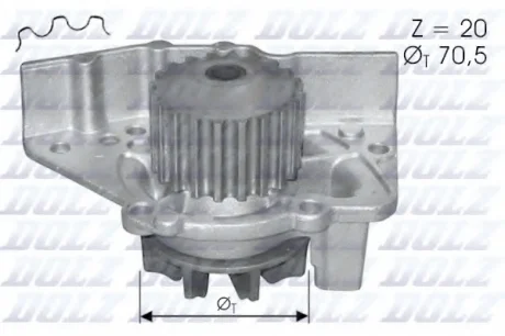 Помпа Dolz CITROEN/FIAT/LADA/PEUGEOT/SUZUKI ZX/Scudo/Niva/306/Baleno "1,8-2,0 "87-06 DOLZ C119