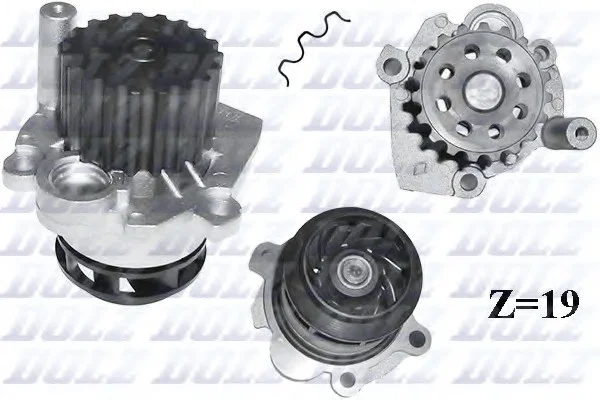 Насос водяний, VW Passat/Polo/Sharan/Touran, SKODA Fabia 1,9TDI 00- DOLZ A249 (фото 1)