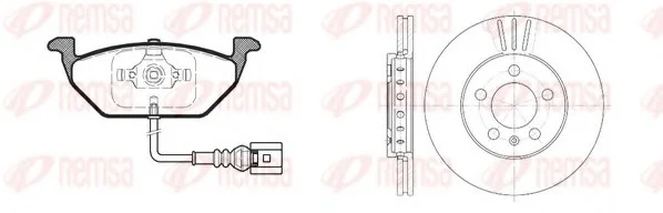 Комплект: 2 диска+ 4 колодки тормозных REMSA 8633.10 (фото 1)