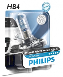 Лампа накаливания HВ4 WhiteVision 12V 55W P22d (+60) (4300K) 1шт. blister PHILIPS 9006WHVB1 (фото 1)
