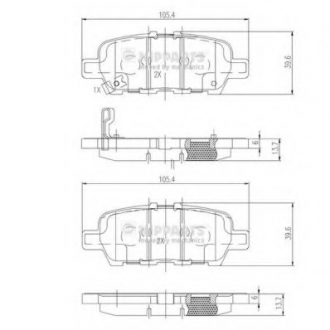 Колодки тормозные диск. Nissan QASHQAI 07-; LEAF; JUKE; MURANO; X-TRAIL NIPPARTS N3611051 (фото 1)