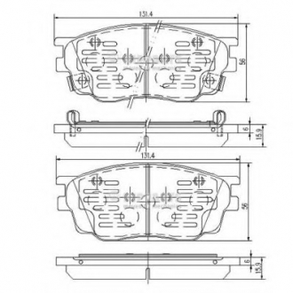 Колодки тормозные диск. Mazda 3 (BK, BL 2.3 MPS); Mazda 6 (GG) NIPPARTS J3603055