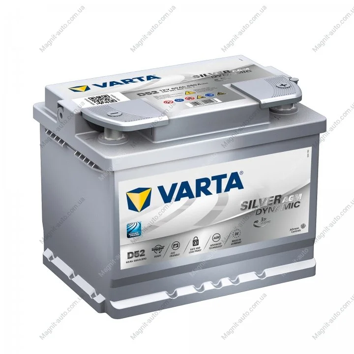 Акумулятор 60Ah-12v Dynamic AGM (A8) (242х175х190),R,EN680 VARTA 560 901 068 (фото 1)